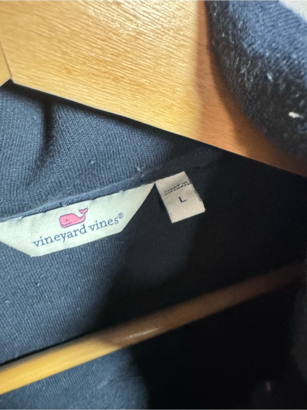 Vineyard Vines Black Sweatshirt with Pink Whale Tag